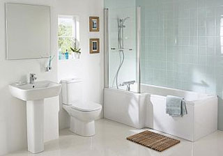 Ideal Standard Concept Square Showering Bath with Tempo Bathroom Suite