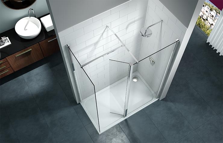 Merlyn 8 Series Shower Wall with Swivel Panel